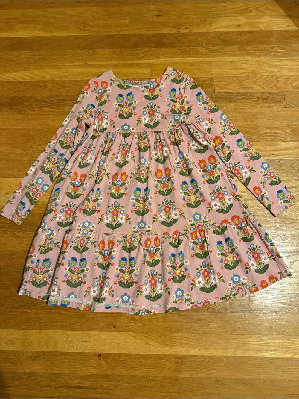 Boden Pink Floral Long-Sleeve Cotton Dress
